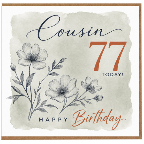 Cousin 77th Birthday Card