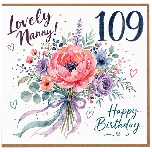 Nanny 109th Birthday Card, Lovely Nanny Birthday Card