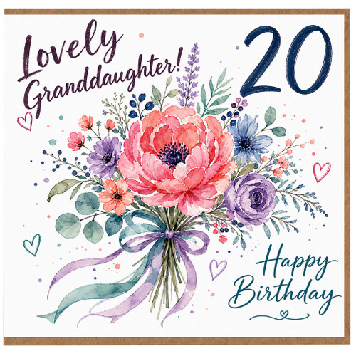 Granddaughter 20th Birthday Card, Lovely Granddaughter Birthday Card