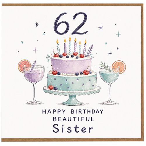 62nd Birthday Sister Card