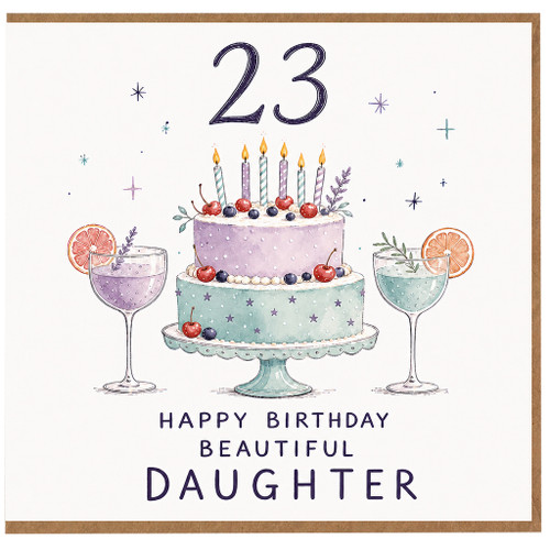 23rd Birthday Card for Daughter, Happy Birthday Beautiful Daughter Card