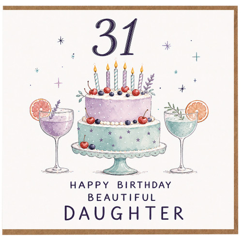 31st Birthday Card for Daughter, Happy Birthday Beautiful Daughter Card
