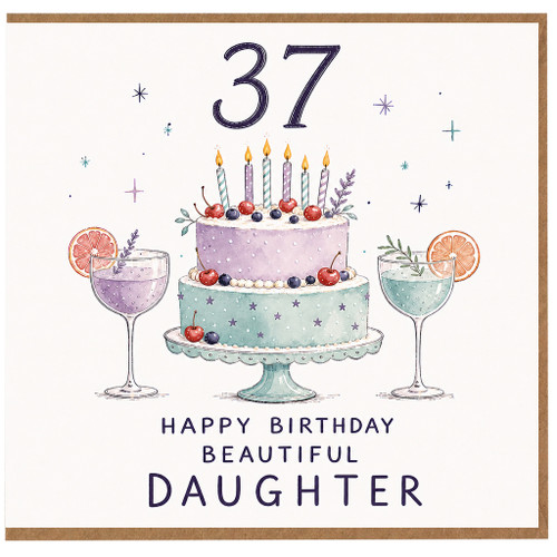 37th Birthday Card for Daughter, Beautiful Daughter Birthday Card