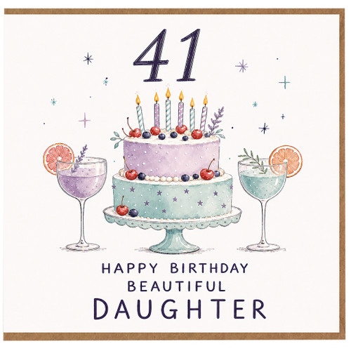 41st Birthday Card for Daughter, Happy Birthday Beautiful Daughter Card
