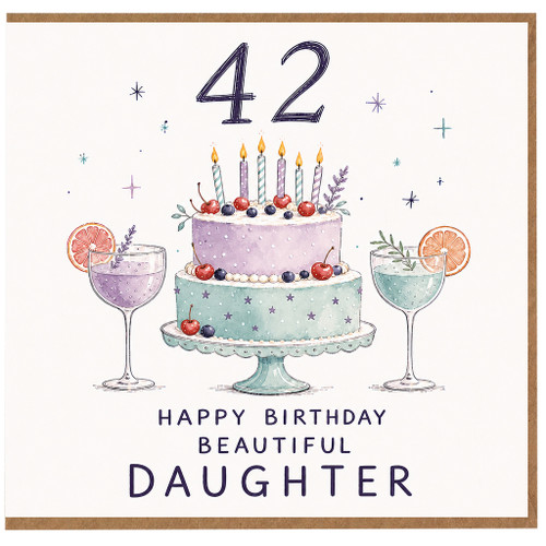 42nd Birthday Card for Daughter, Happy Birthday Beautiful Daughter Card
