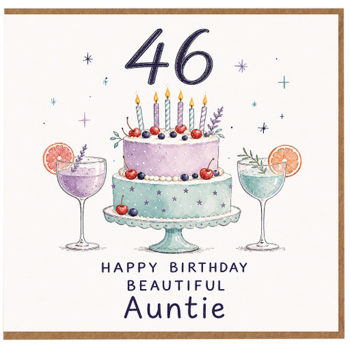46th Birthday Card for Auntie, Happy Birthday Beautiful Auntie Card