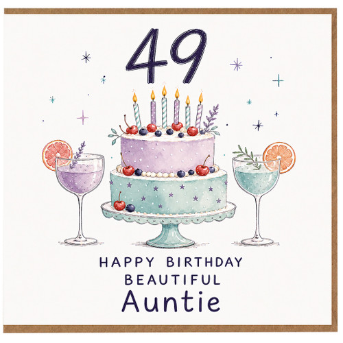 49th Birthday Card for Auntie, Happy Birthday Beautiful Auntie Card