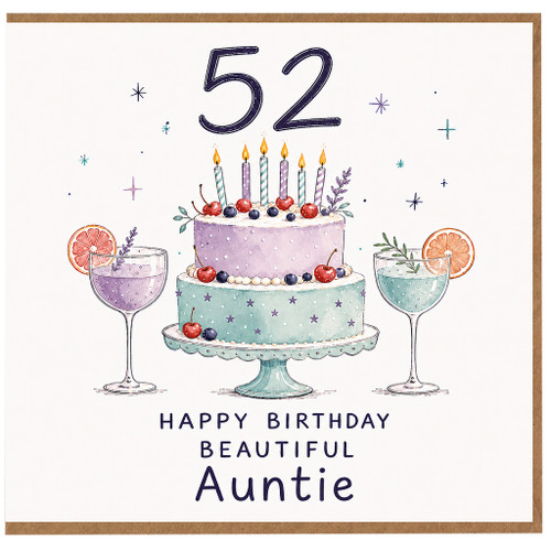 Auntie 52nd Birthday Card
