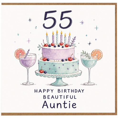 55th Birthday Card for Auntie, Happy Birthday Beautiful Auntie Card
