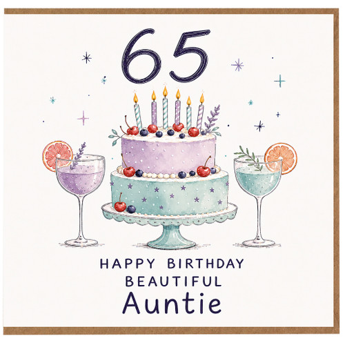 65th Birthday Card for Auntie, Happy Birthday Beautiful Auntie Card