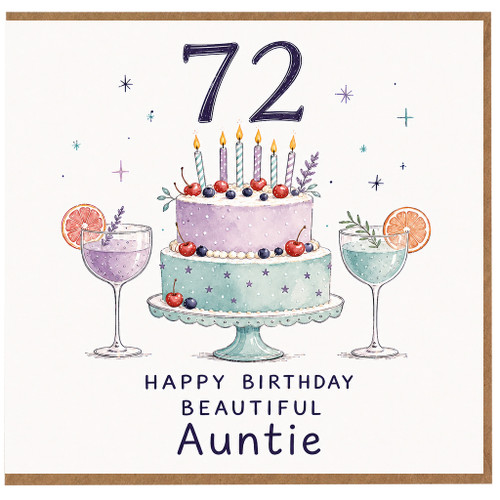 72nd Birthday Card for Auntie