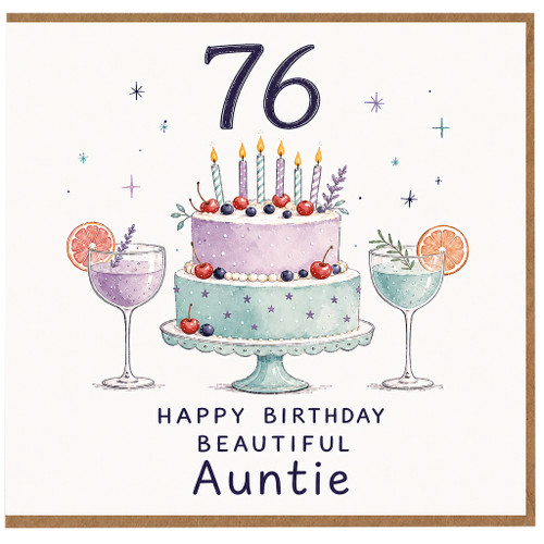 Auntie 76th Birthday Card, Happy Birthday Beautiful Auntie Card