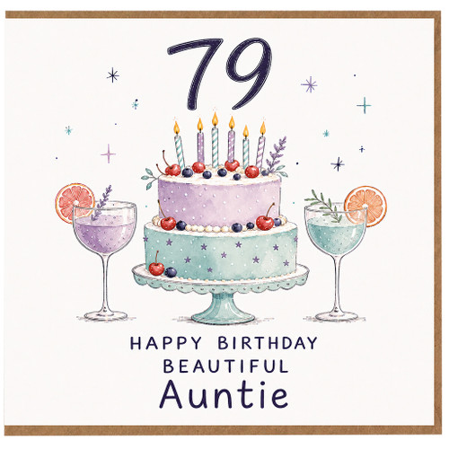 79th Birthday Card for Auntie, Happy Birthday Beautiful Auntie Card