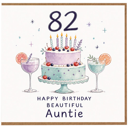 82nd Birthday Card for Auntie, Happy Birthday Beautiful Auntie Card