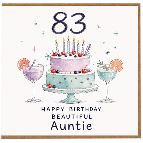 83rd Birthday Card for Auntie, Happy Birthday Beautiful Auntie Card