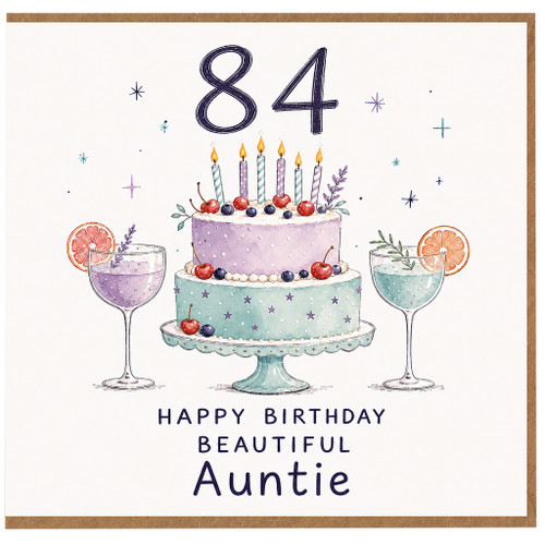 84th Birthday Card for Auntie, Happy Birthday Beautiful Auntie Card