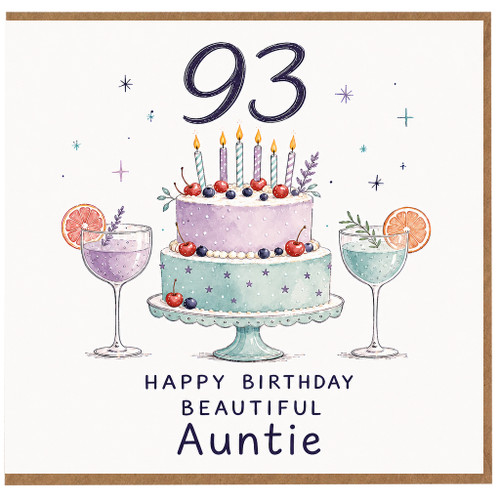 93rd Birthday Card for Auntie, Happy Birthday Beautiful Auntie Card