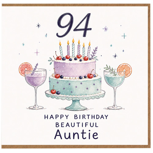 94th Birthday Card for Auntie, Happy Birthday Beautiful Auntie Card