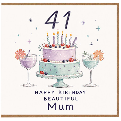 41st Birthday Card for Mum, Happy Birthday Beautiful Mum Card