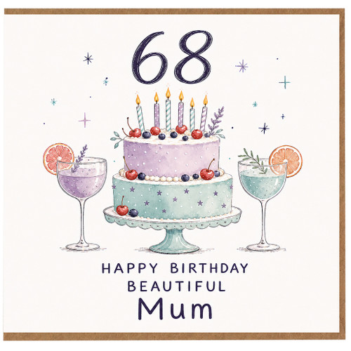 68th Birthday Card for Mum - Happy Birthday Beautiful Mum