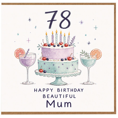 78th Birthday Card for Mum, Beautiful Mum Birthday Card