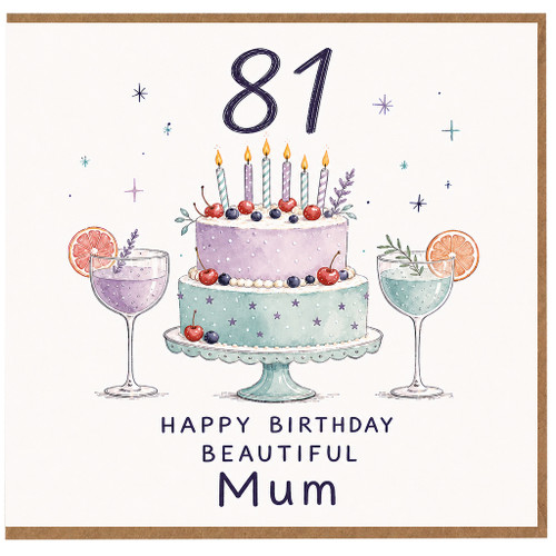 81st Birthday Card for Mum, Happy Birthday Beautiful Mum Card