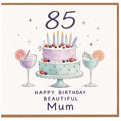 85th Birthday Card for Mum, Happy Birthday Beautiful Mum Card