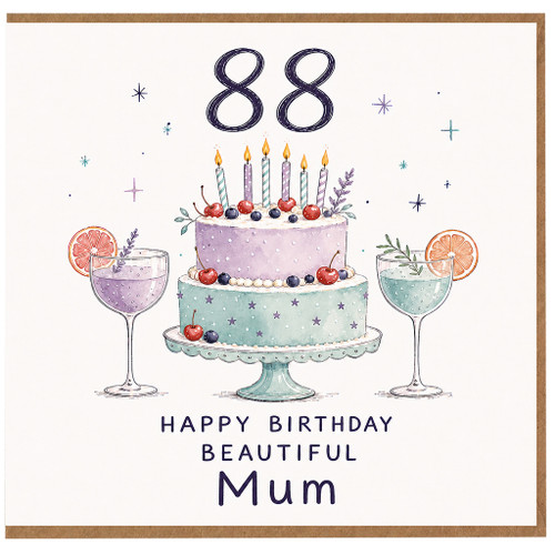 88th Birthday Card for Mum, Happy Birthday Beautiful Mum Card