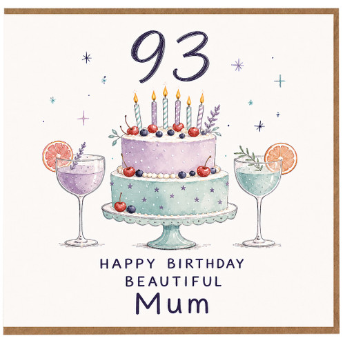 Mum 93rd Birthday Card, Happy Birthday Beautiful Mum Card