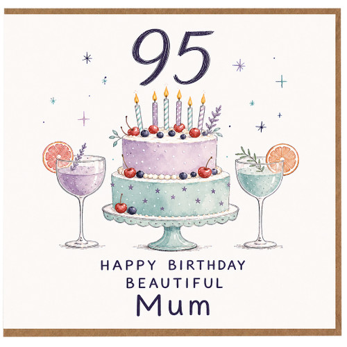95th Birthday Card for Mum, Happy Birthday Beautiful Mum Card