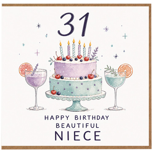 31st Birthday Card for Niece, Happy Birthday Beautiful Niece Card