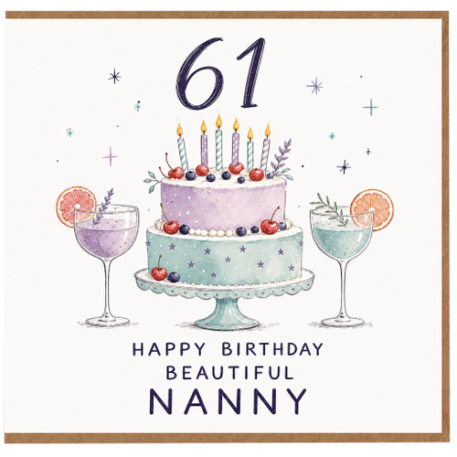 Nanny 61st Birthday Card, for Nanny