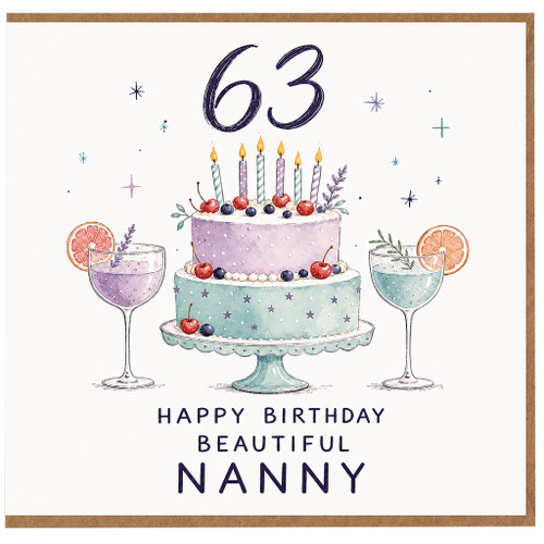 Nanny 63rd Birthday Card, for Nanny