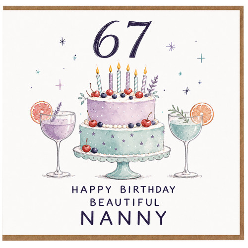 Nanny 67th Birthday Card, Happy Birthday Beautiful Nanny Card