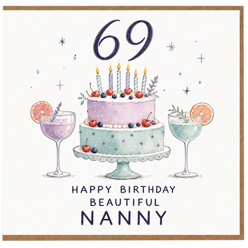 Nanny 69th Birthday Card, Happy Birthday Beautiful Nanny Card