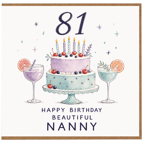 Nanny 81st Birthday Card, Happy Birthday Beautiful Nanny Card