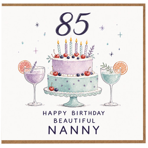 Nanny 85th Birthday Card, Happy Birthday Beautiful Nanny Card