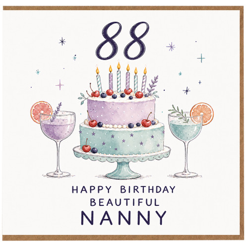 Nanny 88th Birthday Card, Happy Birthday Beautiful Nanny Card