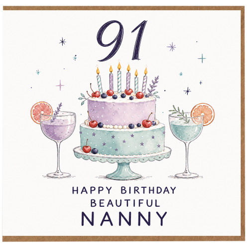 Nanny 91st Birthday Card, Happy Birthday Beautiful Nanny