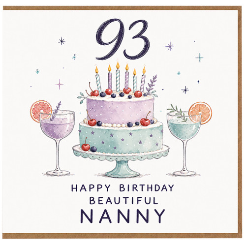 Nanny 93rd Birthday Card, Happy Birthday Beautiful Nanny Card