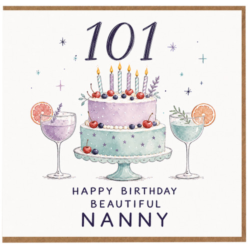 Nanny 101st Birthday Card, Happy Birthday Beautiful Nanny Card