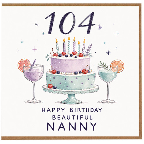 Nanny 104th Birthday Card