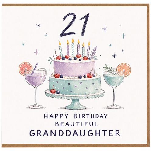 21st Birthday Card for Granddaughter