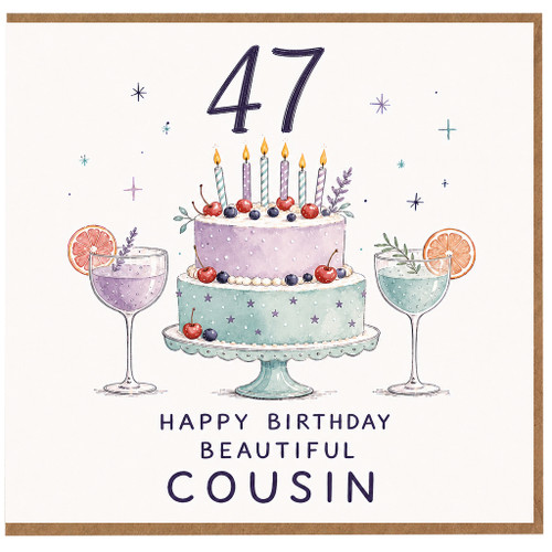47th Birthday Card for Cousin - Happy Birthday Beautiful Cousin