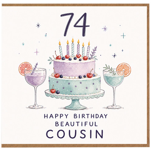 74th Birthday Card for Cousin, Happy Birthday Beautiful Cousin