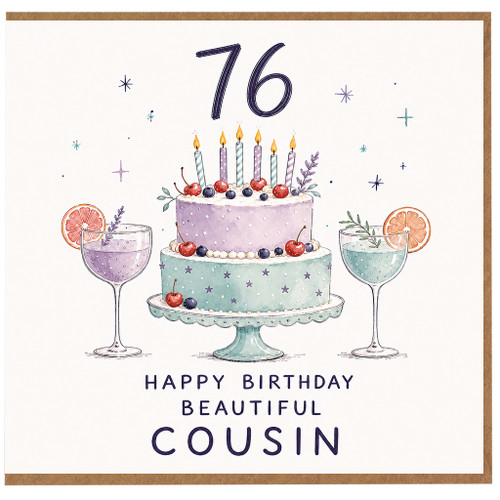 76th Birthday Card for Cousin, Happy Birthday Beautiful Cousin