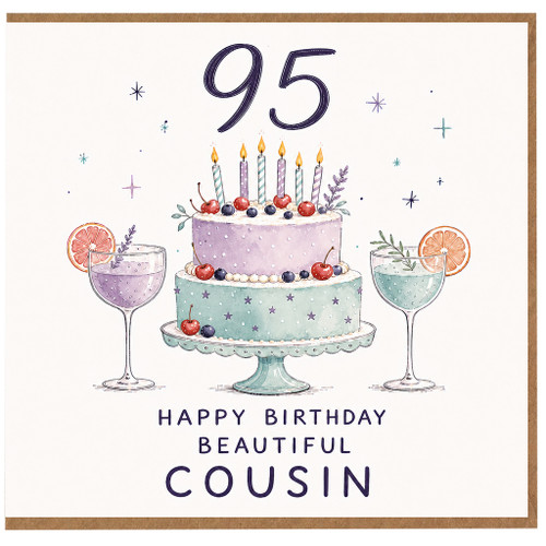 95th Birthday Card for Cousin, Happy Birthday Beautiful Cousin