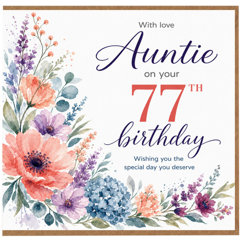 Auntie 77th Birthday Card