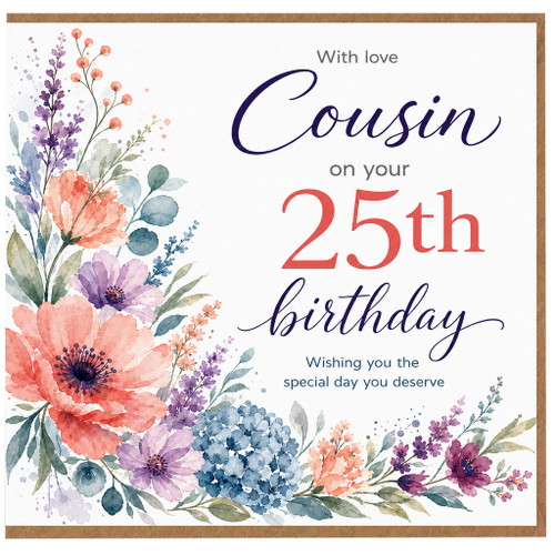 Cousin 25th Birthday Card
