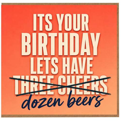 Birthday Card, Humorous Dozen Beers Birthday Card